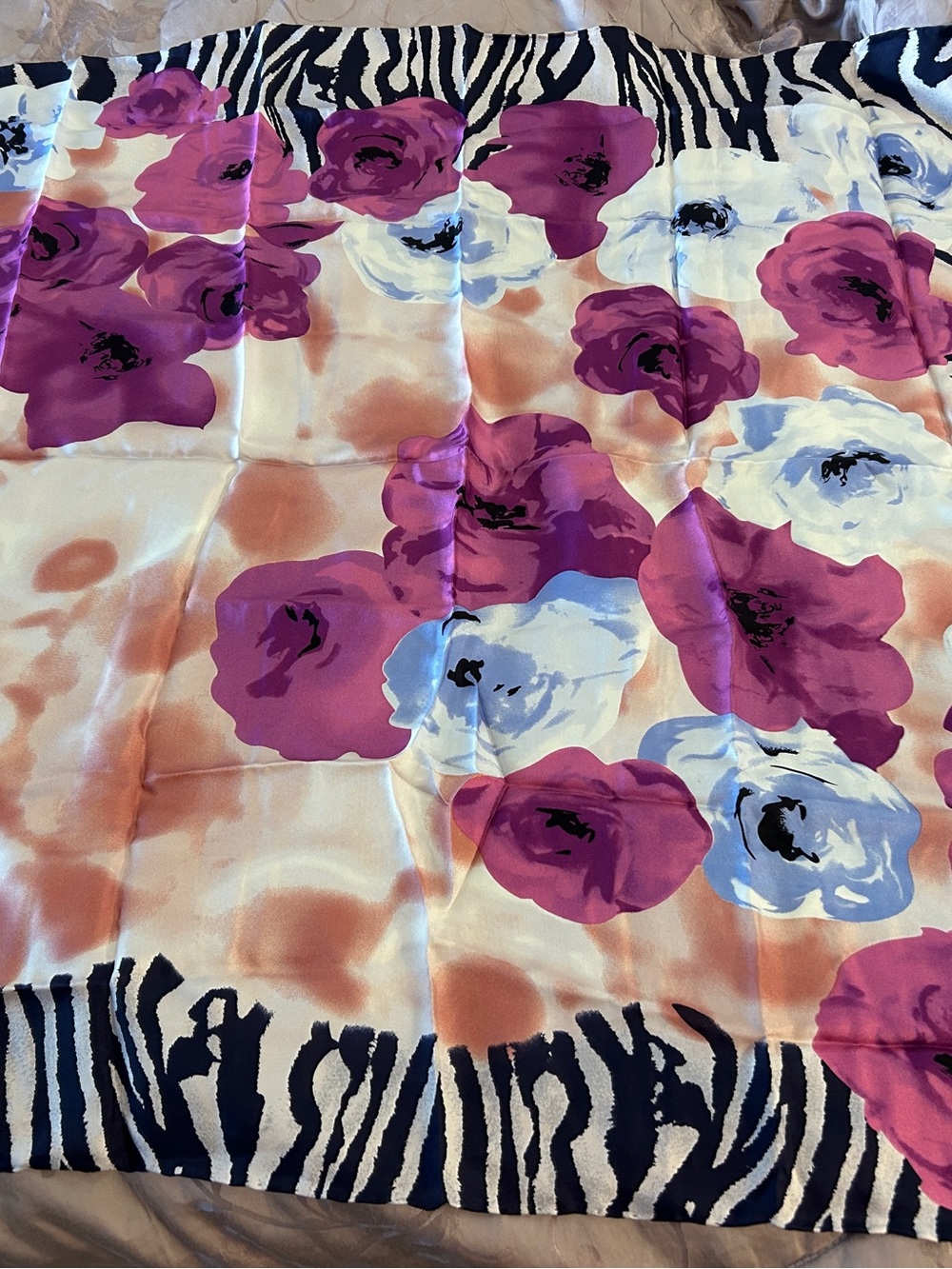 Floral silk scarf